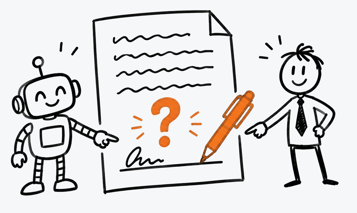 Who signs the work: responsibility is assigned in writing