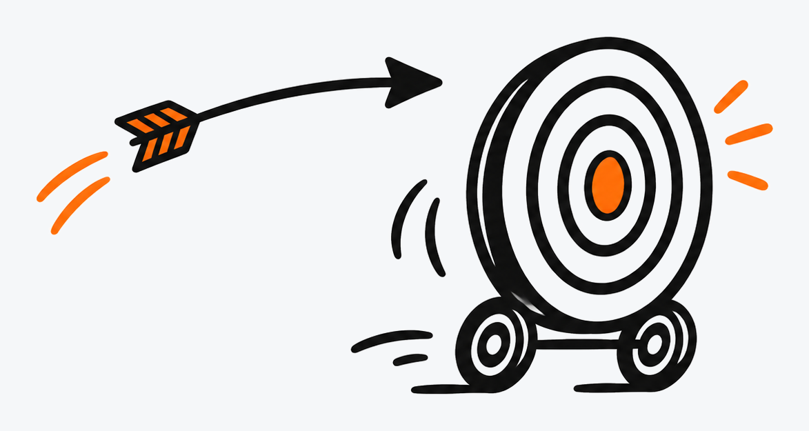 Moving target with an arrow chasing it