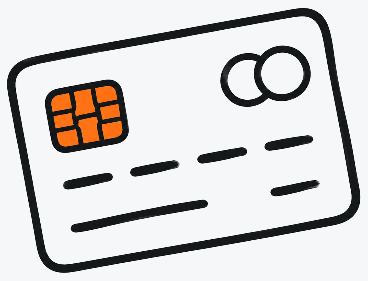Tarjeta bancaria con chip naranja