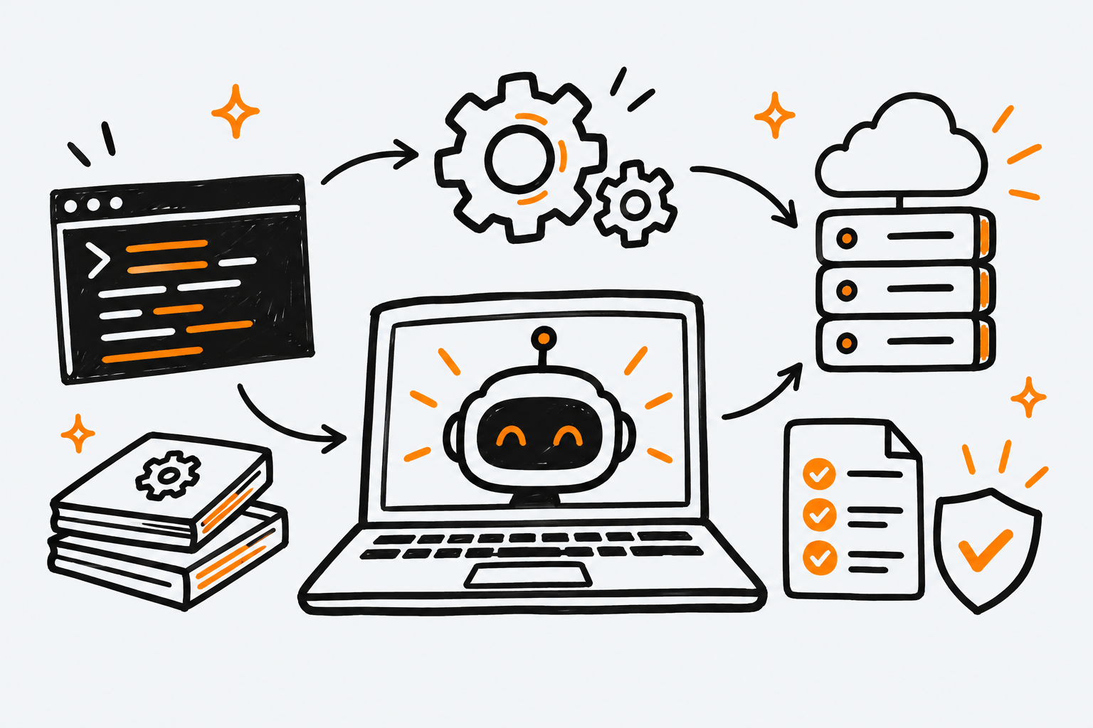 Ilustración estilo doodle para la ficha del repositorio addyosmani/agent-skills.