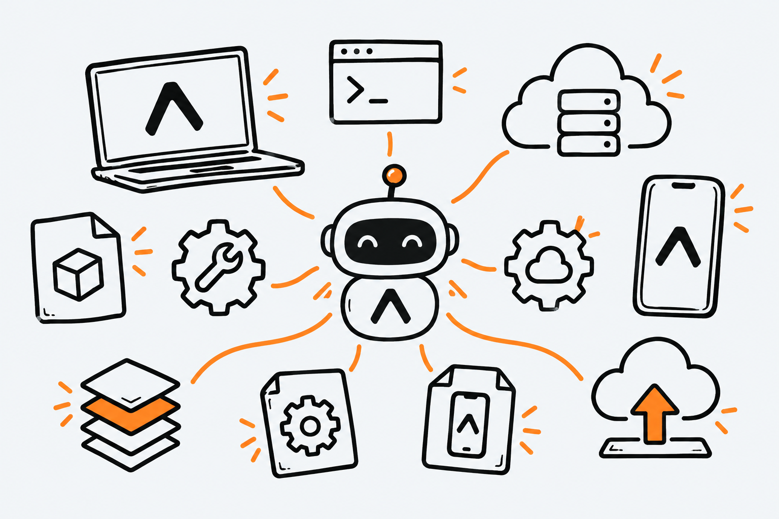 Ilustración estilo doodle para la ficha del repositorio expo/skills.