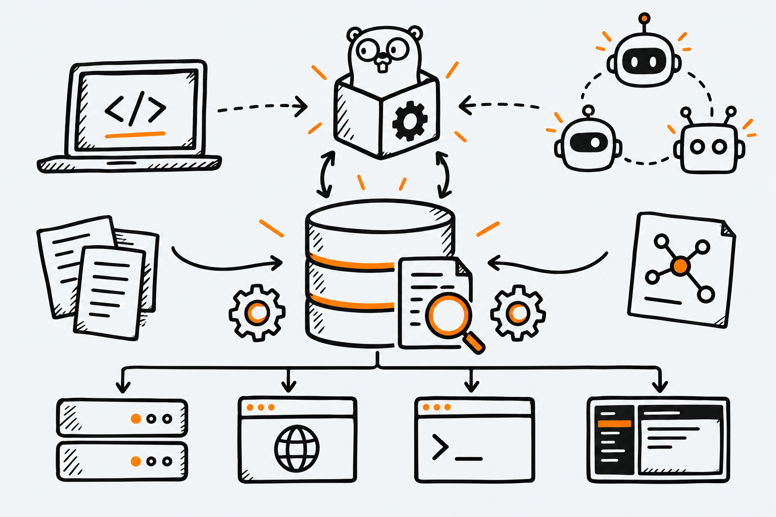 Ilustración estilo doodle para la ficha del repositorio Gentleman-Programming/engram.