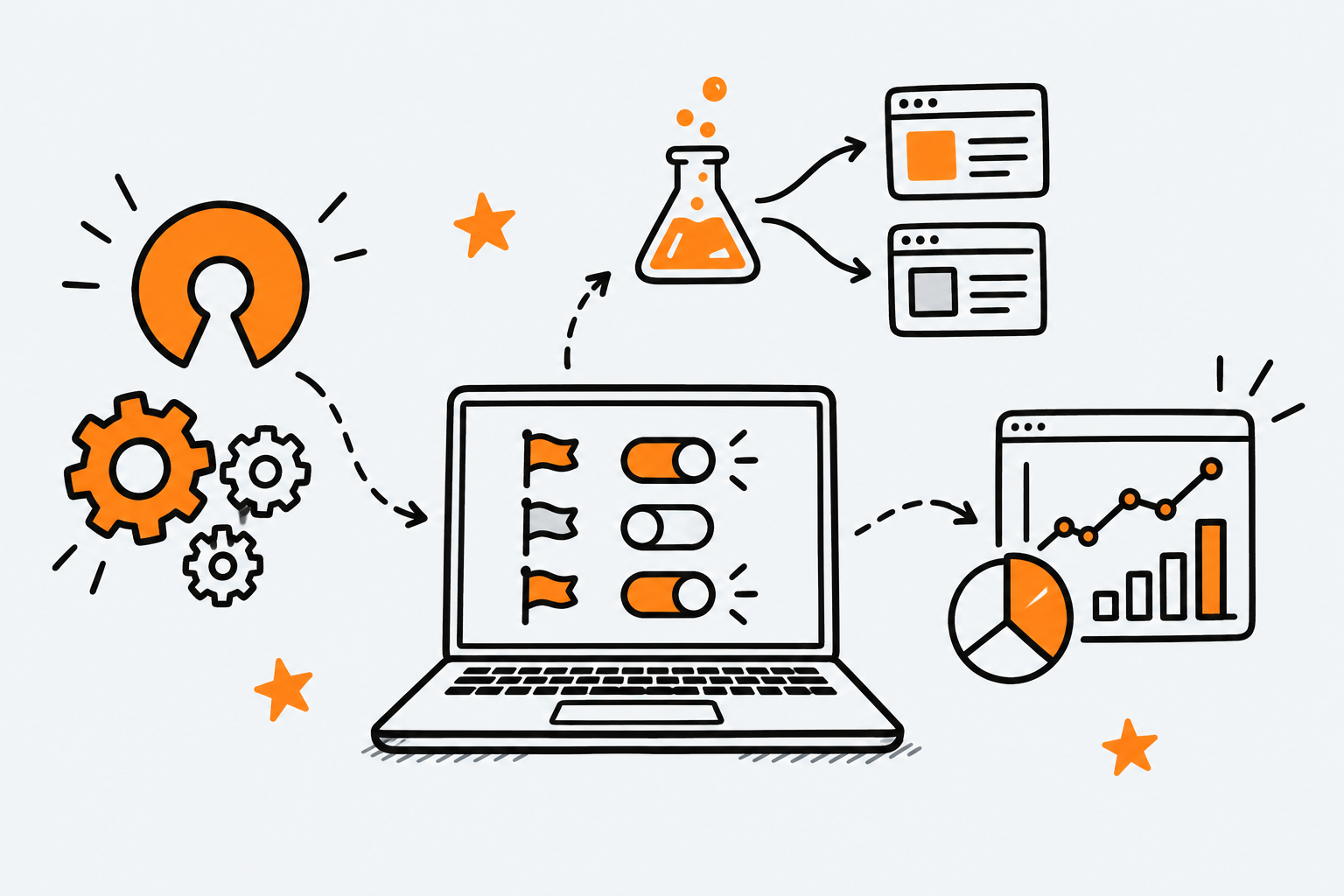 Ilustración estilo doodle para la ficha del repositorio growthbook/growthbook.