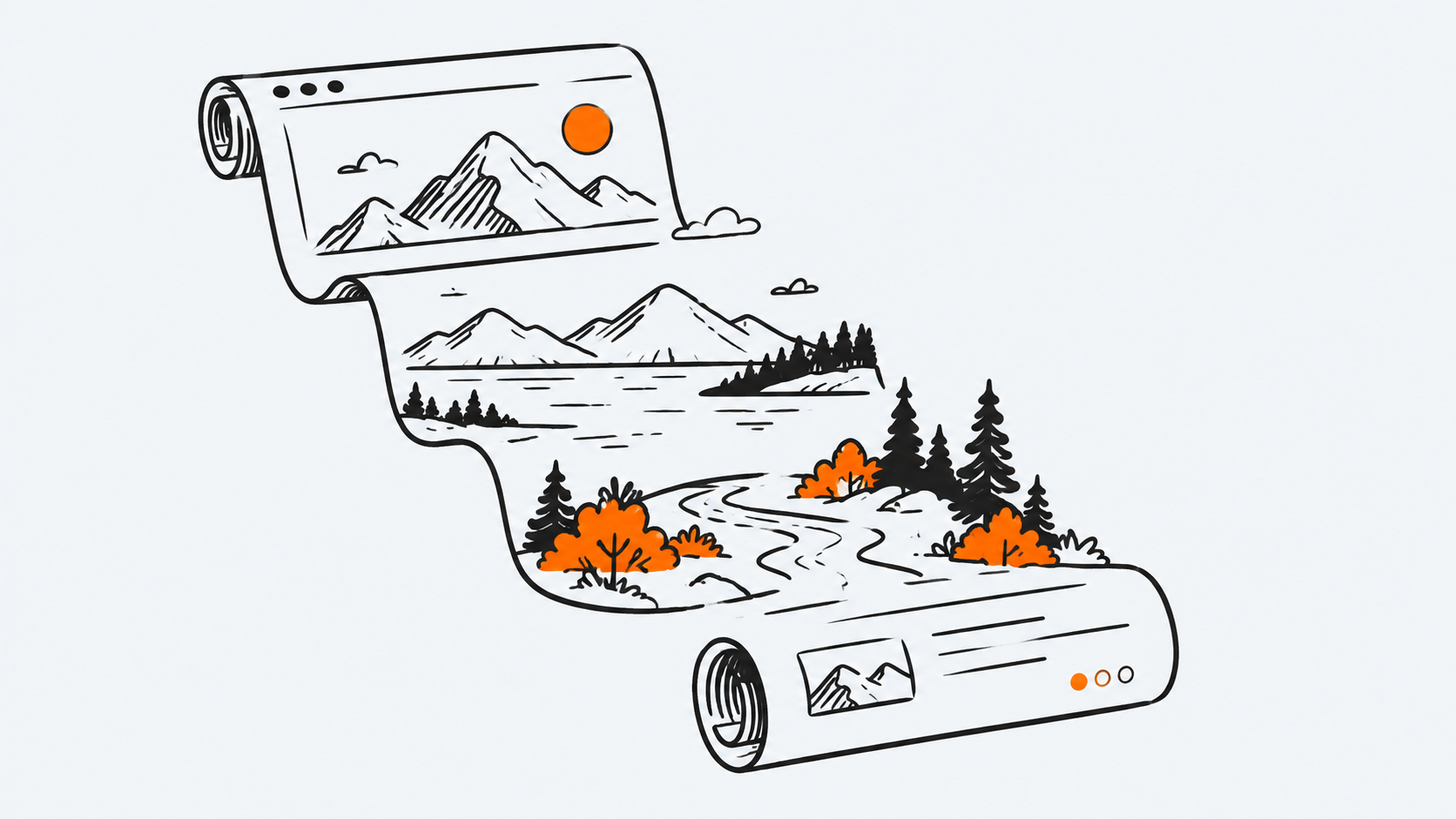 Ilustración estilo doodle para la ficha del repositorio nateherkai/scroll-craft.