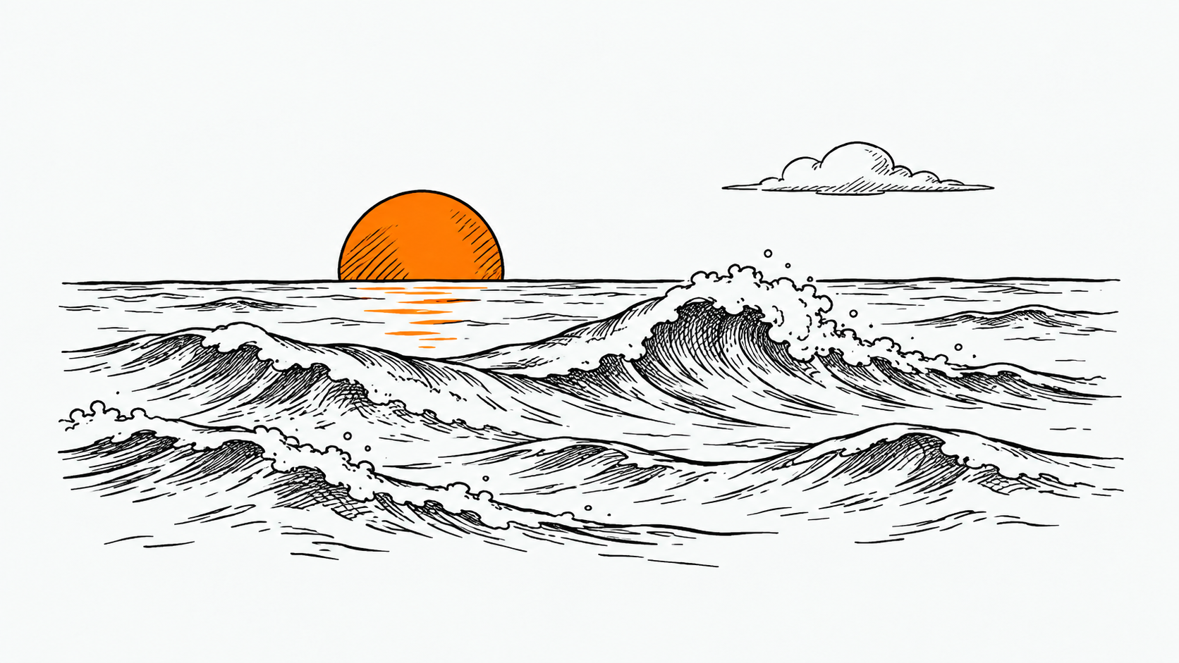 Ilustración estilo doodle para la ficha del repositorio Noniv/web-ocean.