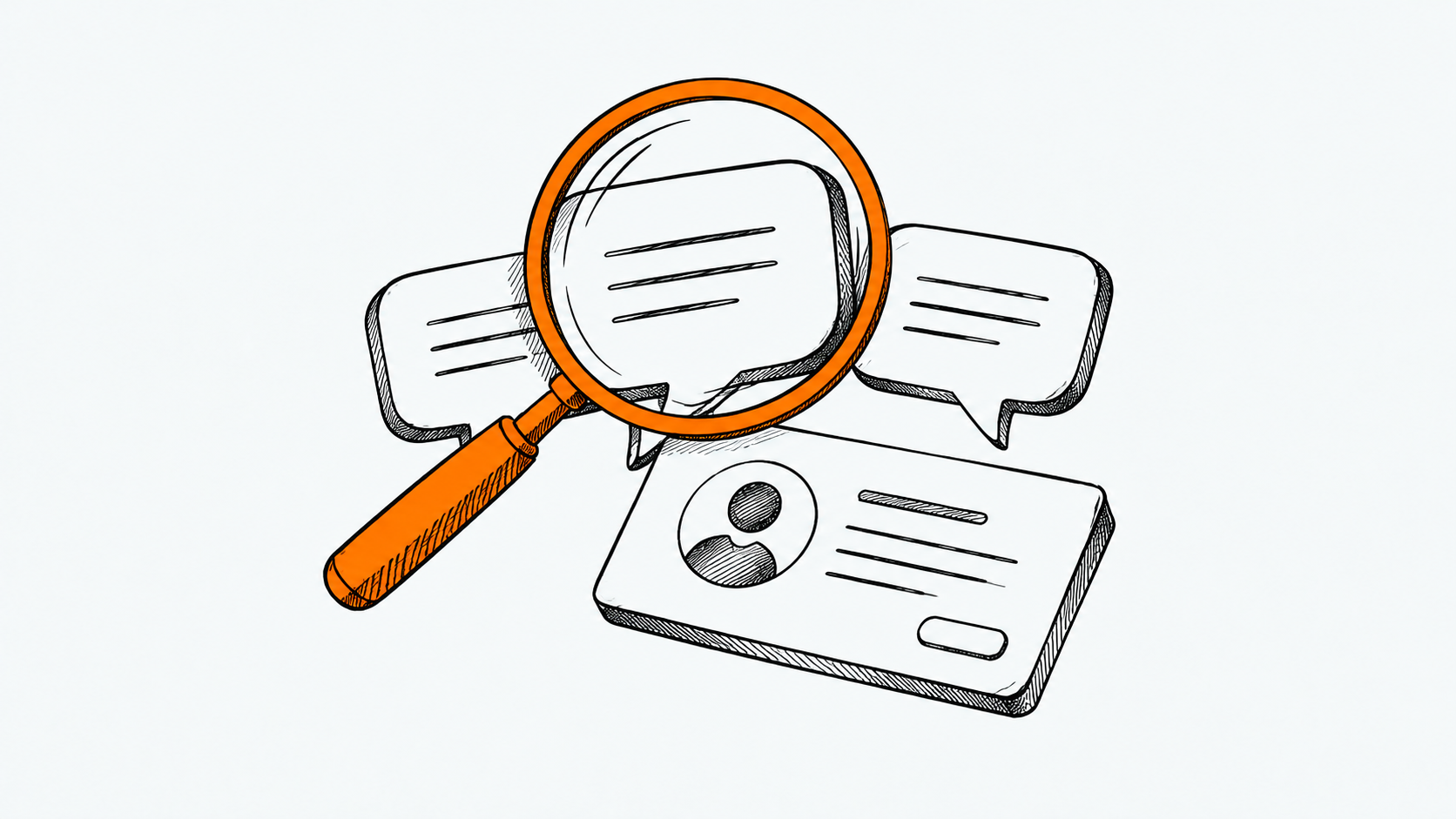 Ilustración estilo doodle para la ficha del repositorio ScrapeCreators/social-media-research-skills.