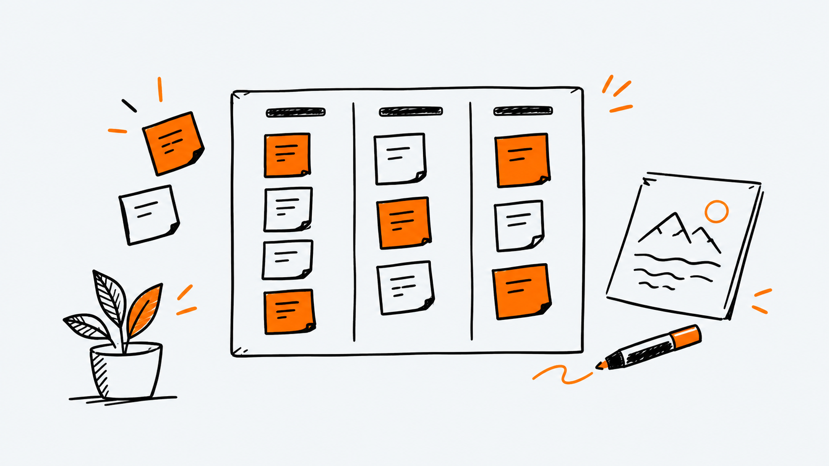 Ilustración estilo doodle para la ficha del repositorio toeverything/AFFiNE.