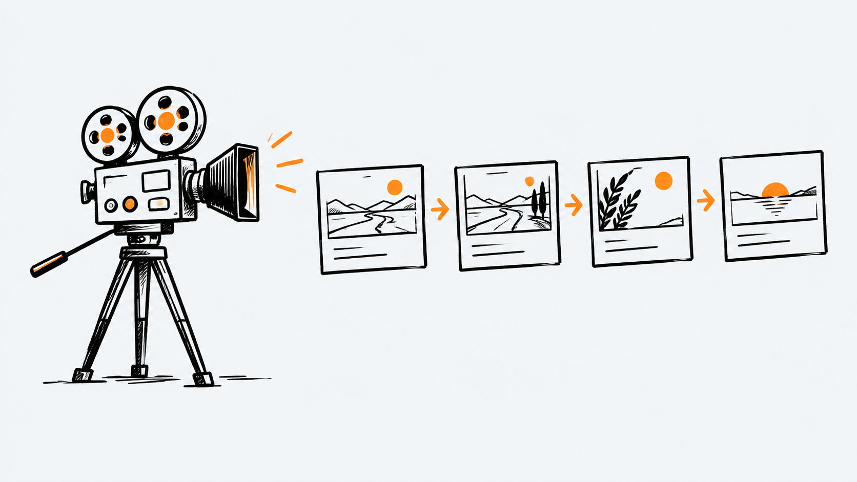 Ilustración estilo doodle para la ficha del repositorio Vincentwei1021/video-shotcraft.