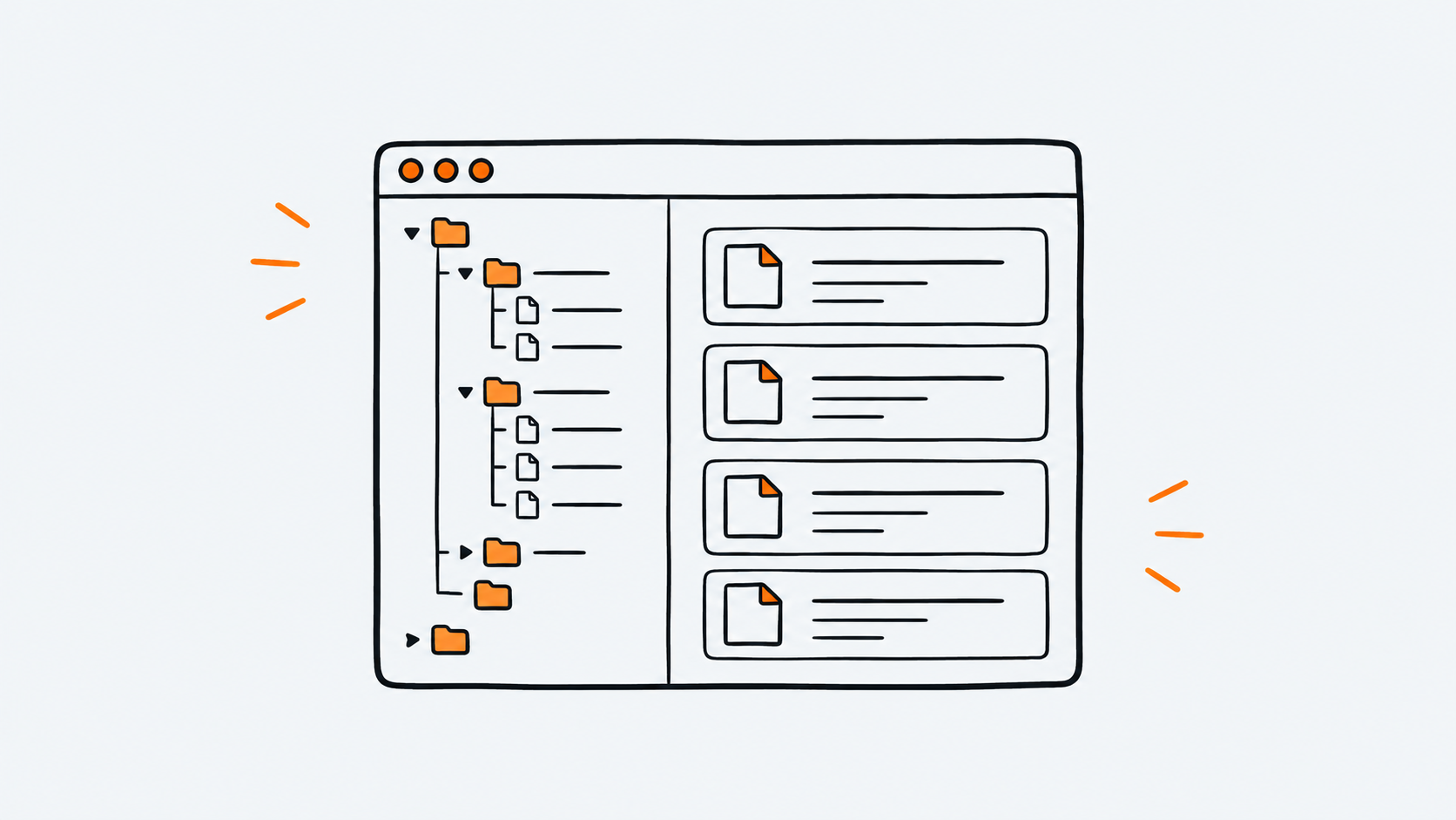 Ilustración estilo doodle para la ficha del repositorio yorukot/superfile.