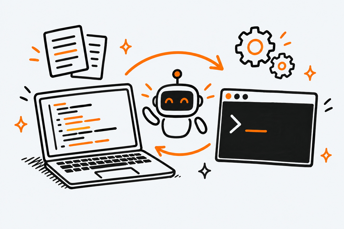 Ilustración estilo doodle para la ficha del repositorio Aider-AI/aider.