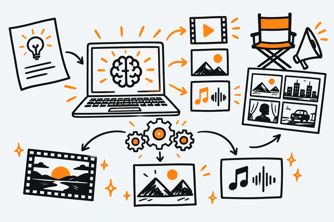 Doodle-style illustration for the Blizaine/Maestro repository file.
